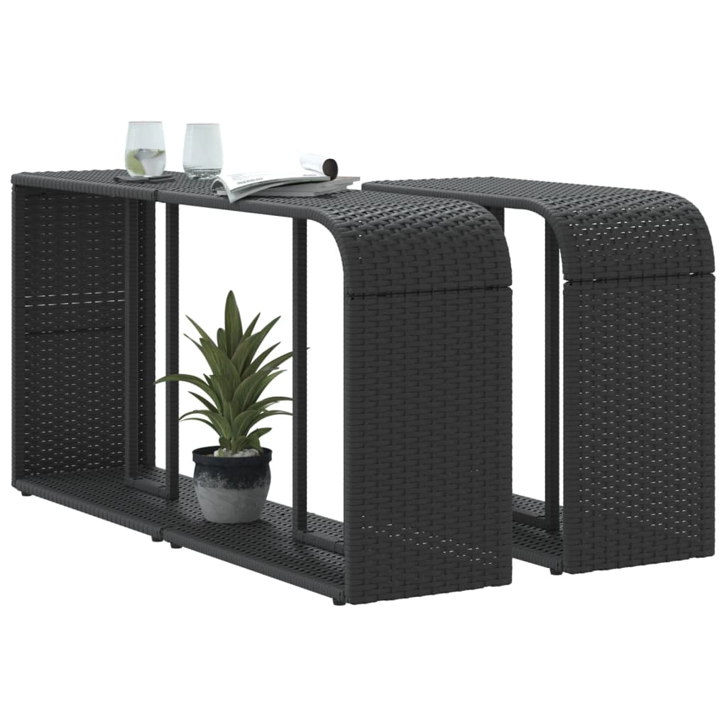 Opbergplanken 2 st. Zwart Poly Rattan is nu te koop bij PeponiXL, paradijselijk wonen!