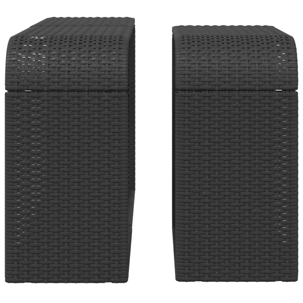 Opbergplanken 2 st. Zwart Poly Rattan is nu te koop bij PeponiXL, paradijselijk wonen!