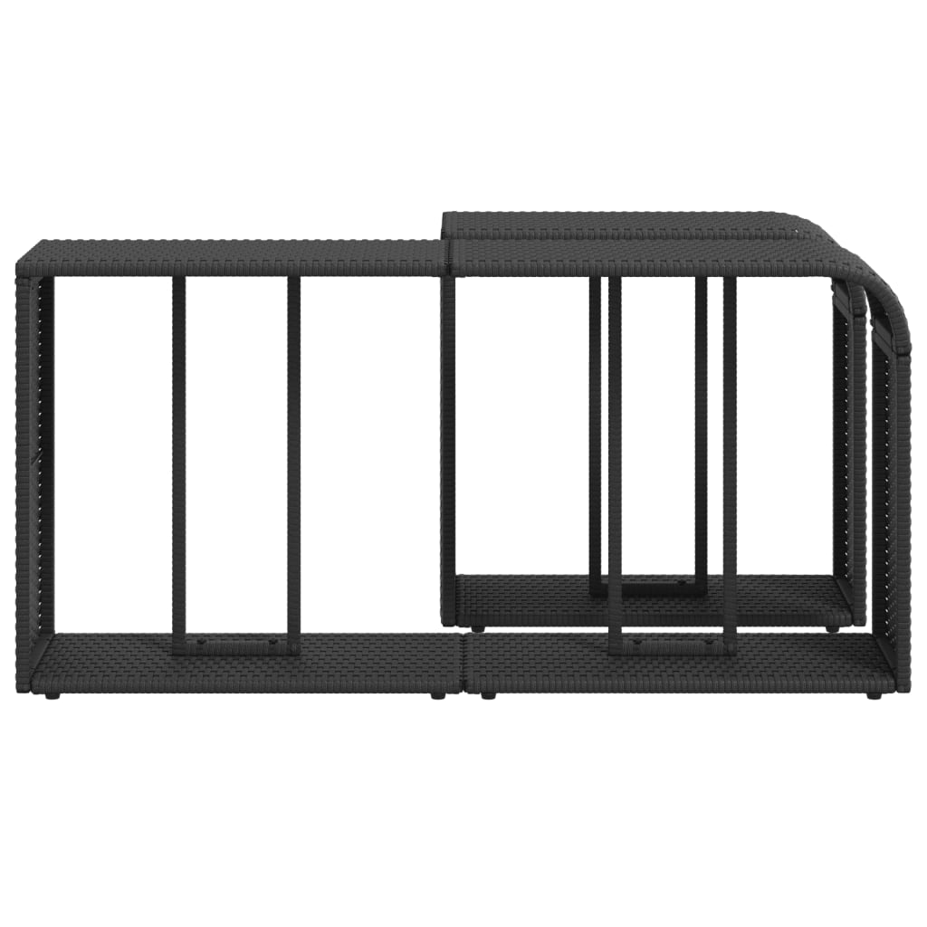 Opbergplanken 2 st. Zwart Poly Rattan is nu te koop bij PeponiXL, paradijselijk wonen!