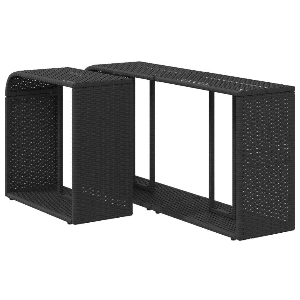 Opbergplanken 2 st. Zwart Poly Rattan is nu te koop bij PeponiXL, paradijselijk wonen!