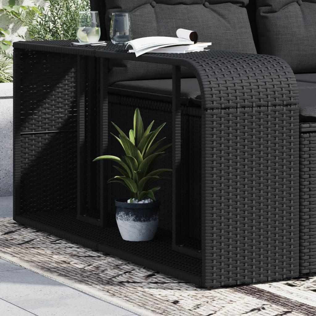 Opbergplanken 2 st. Zwart Poly Rattan is nu te koop bij PeponiXL, paradijselijk wonen!