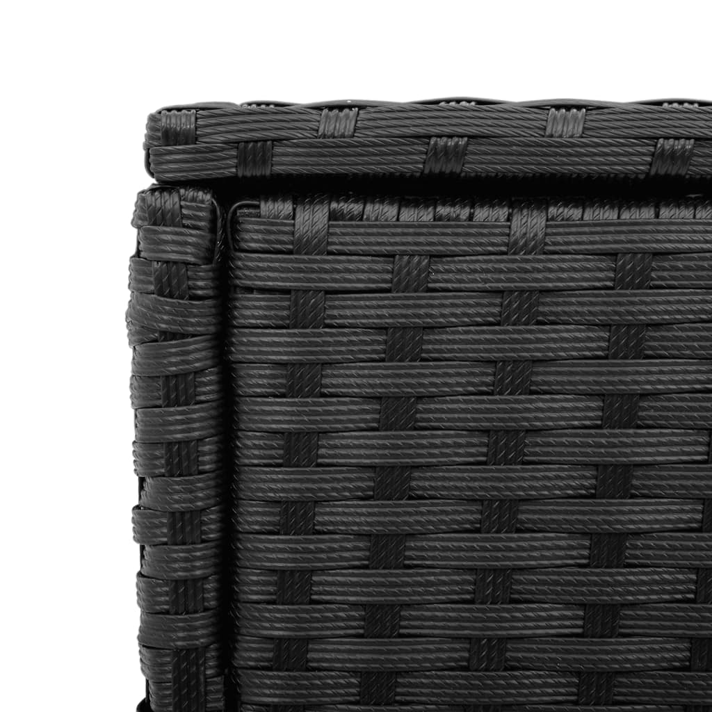 Tuinbijzettafel met glazen blad 58x27,5x55 cm poly rattan zwart is nu te koop bij PeponiXL, paradijselijk wonen!