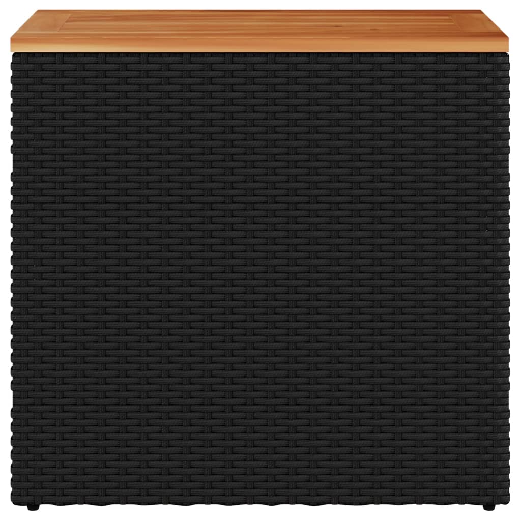 Tuintafel met houten blad zwart 58x27,5x55 cm poly rattan is nu te koop bij PeponiXL, paradijselijk wonen!