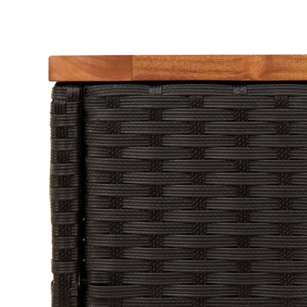 Tuintafel met houten blad zwart 58x27,5x55 cm poly rattan is nu te koop bij PeponiXL, paradijselijk wonen!
