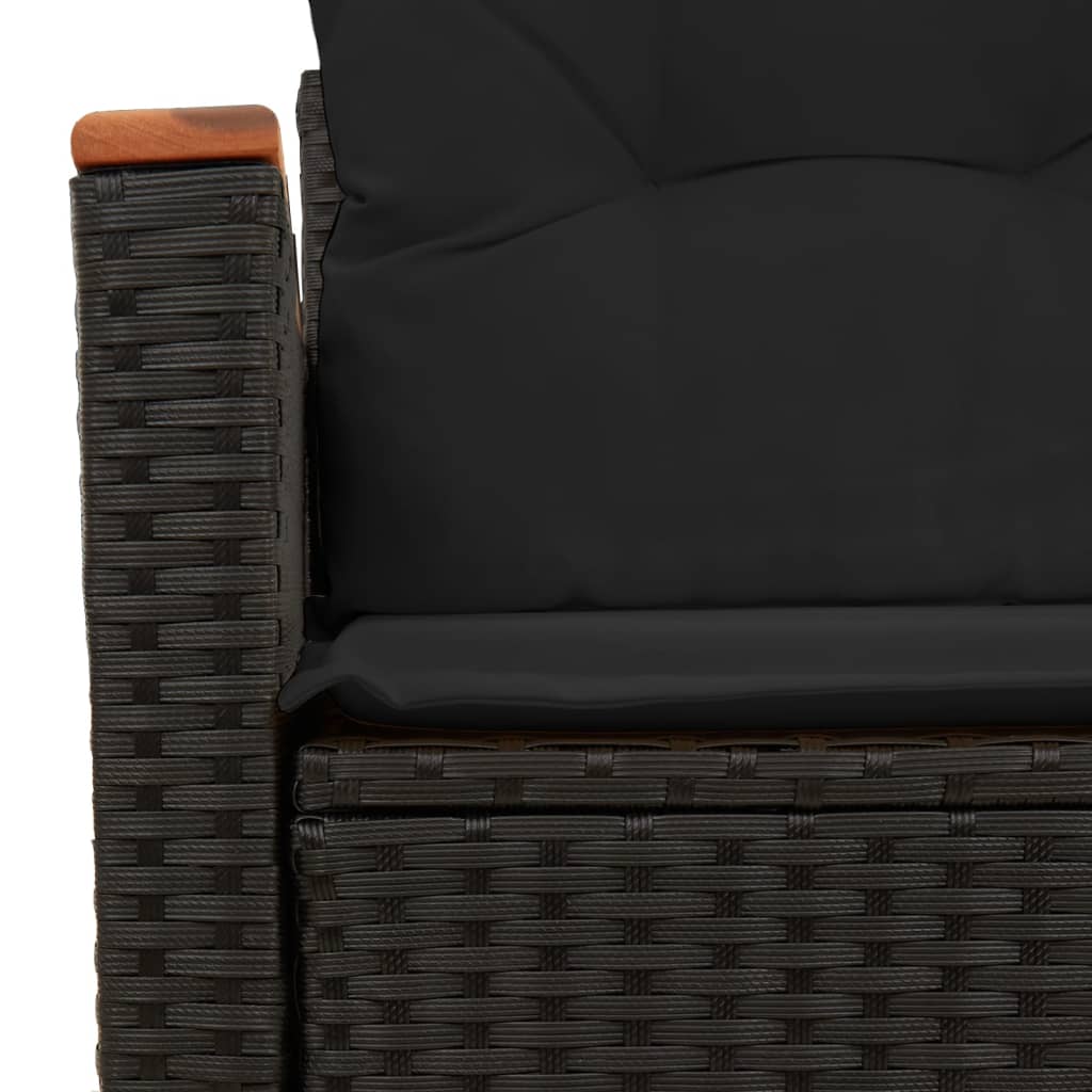 Tuinbank 2-zits met kussens poly rattan zwart is nu te koop bij PeponiXL, paradijselijk wonen!