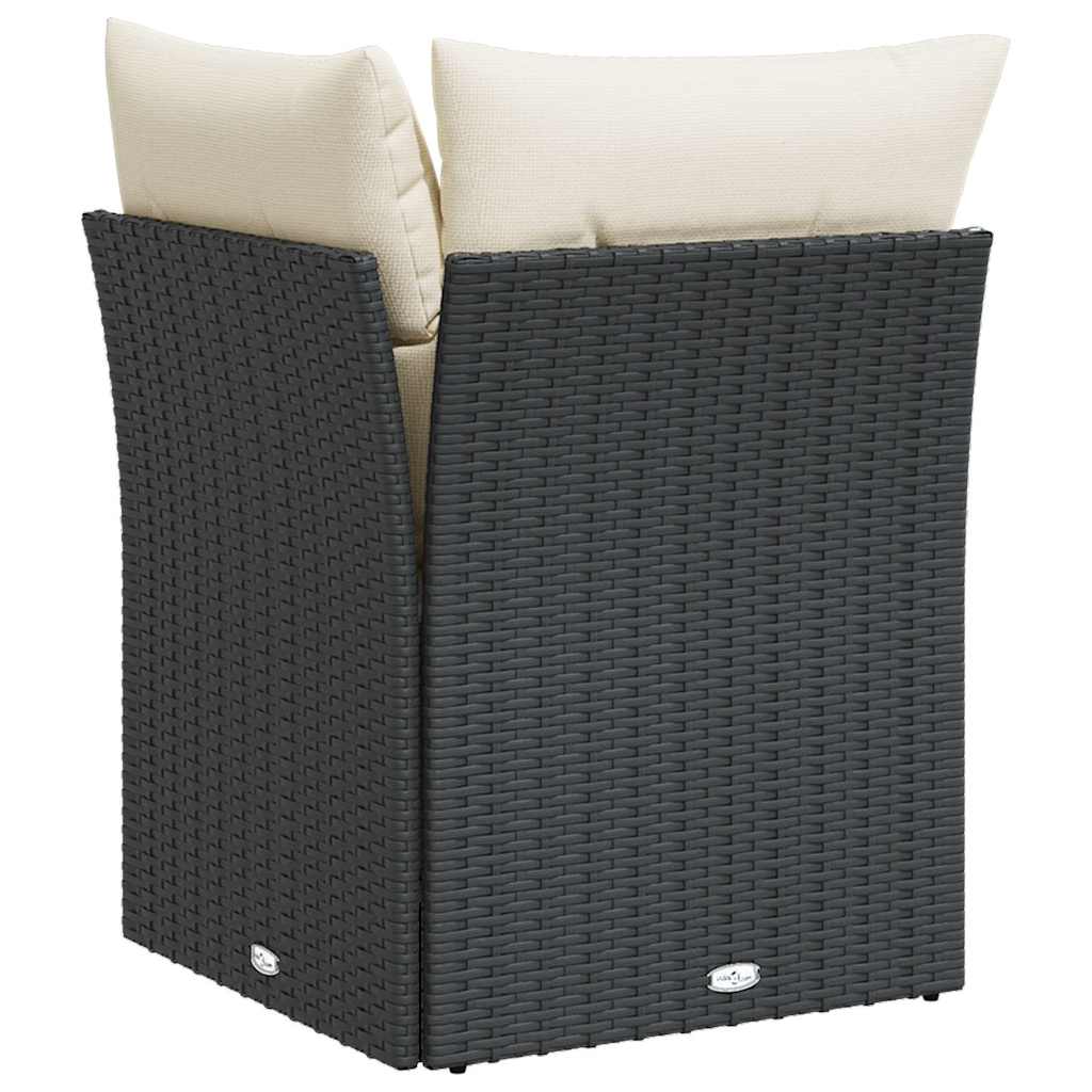 Tuinhoekbank met kussens poly rattan zwart is nu te koop bij PeponiXL, paradijselijk wonen!