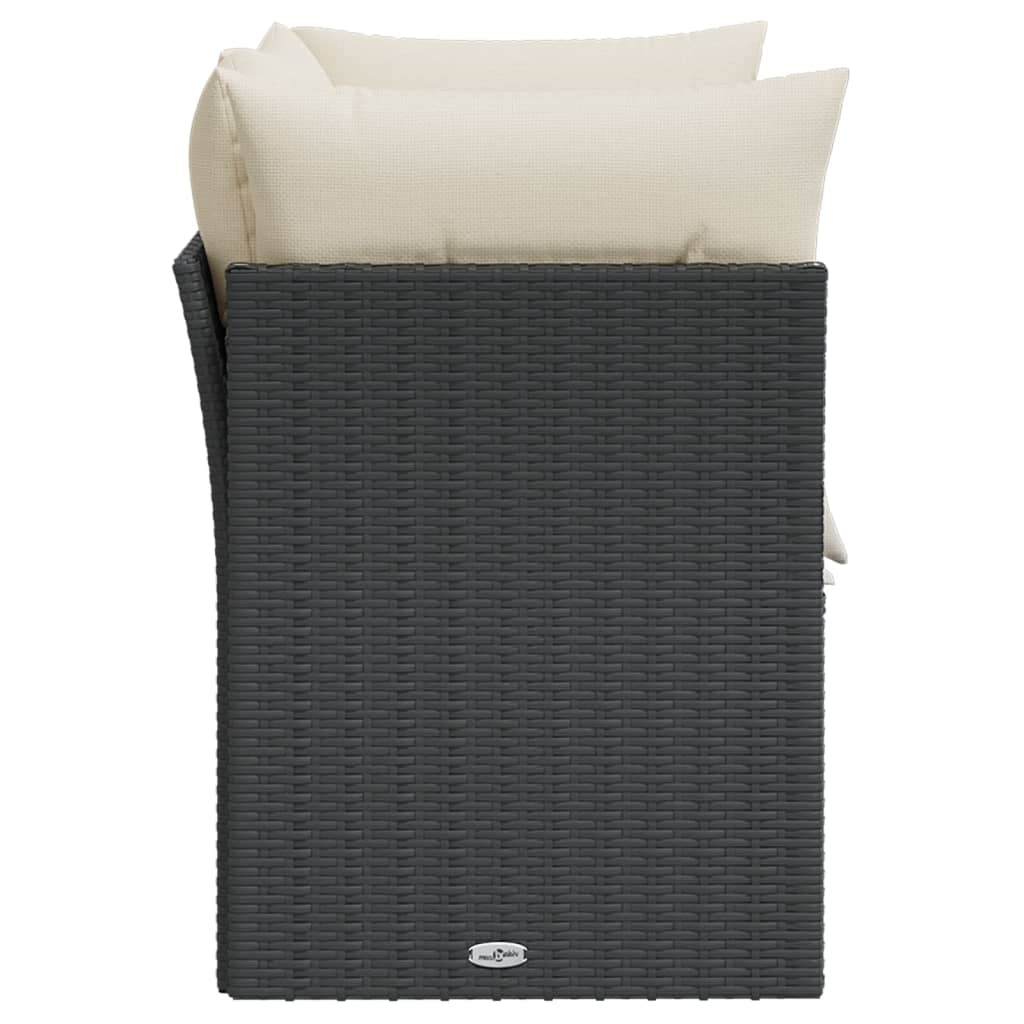 Tuinbank 2-zits met kussens poly rattan zwart is nu te koop bij PeponiXL, paradijselijk wonen!