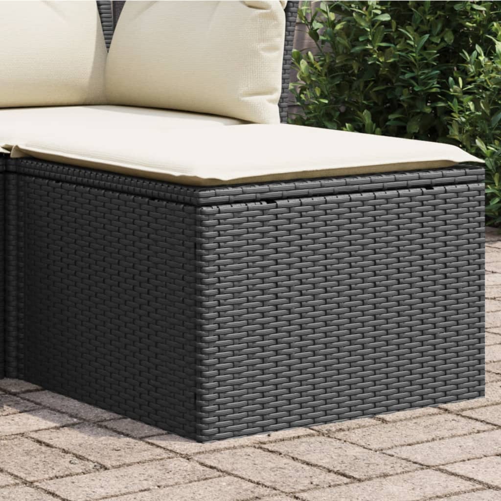 Tuinkruk met kussen 55x55x37 cm poly rattan zwart is nu te koop bij PeponiXL, paradijselijk wonen!