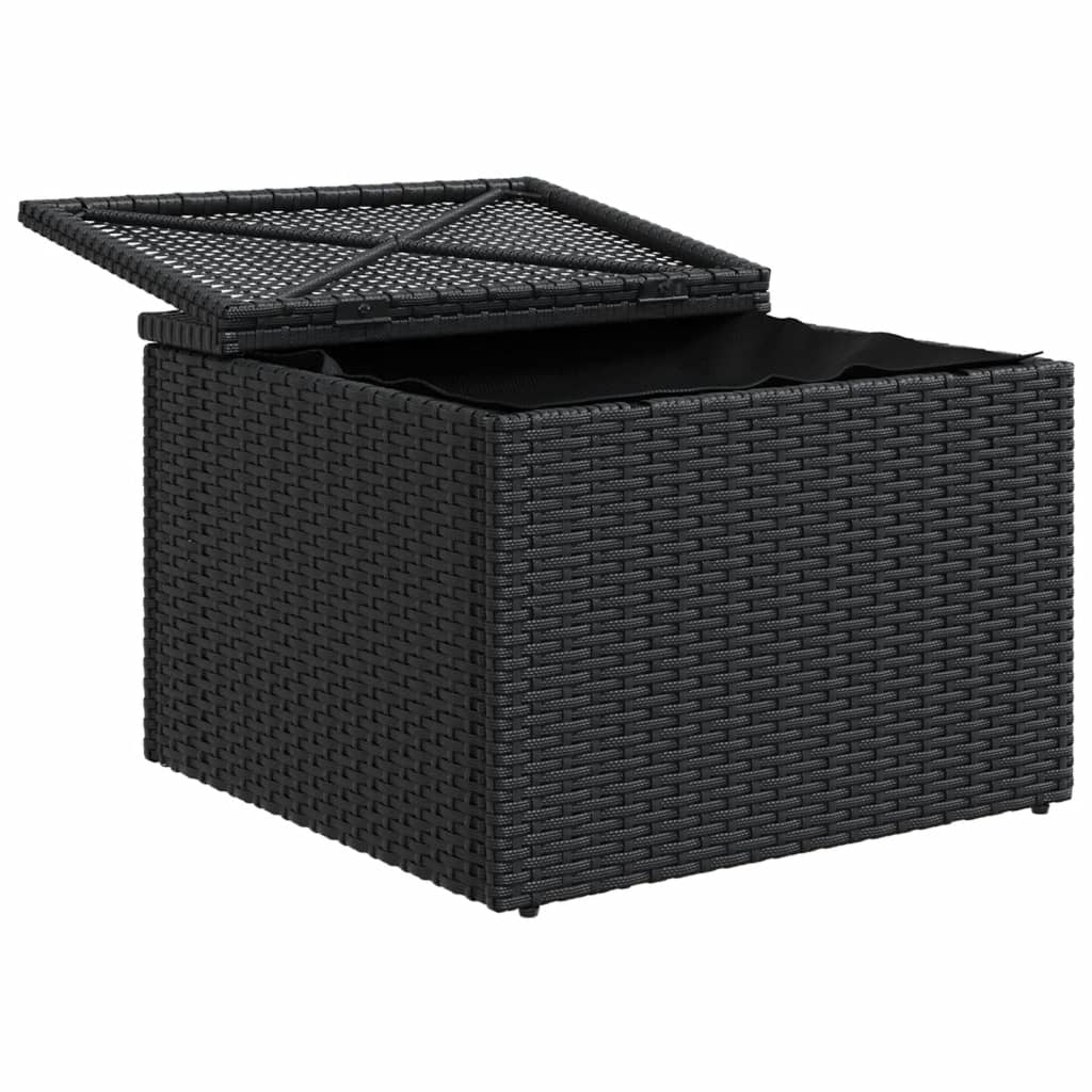 Tuinkruk met kussen 55x55x37 cm poly rattan zwart is nu te koop bij PeponiXL, paradijselijk wonen!