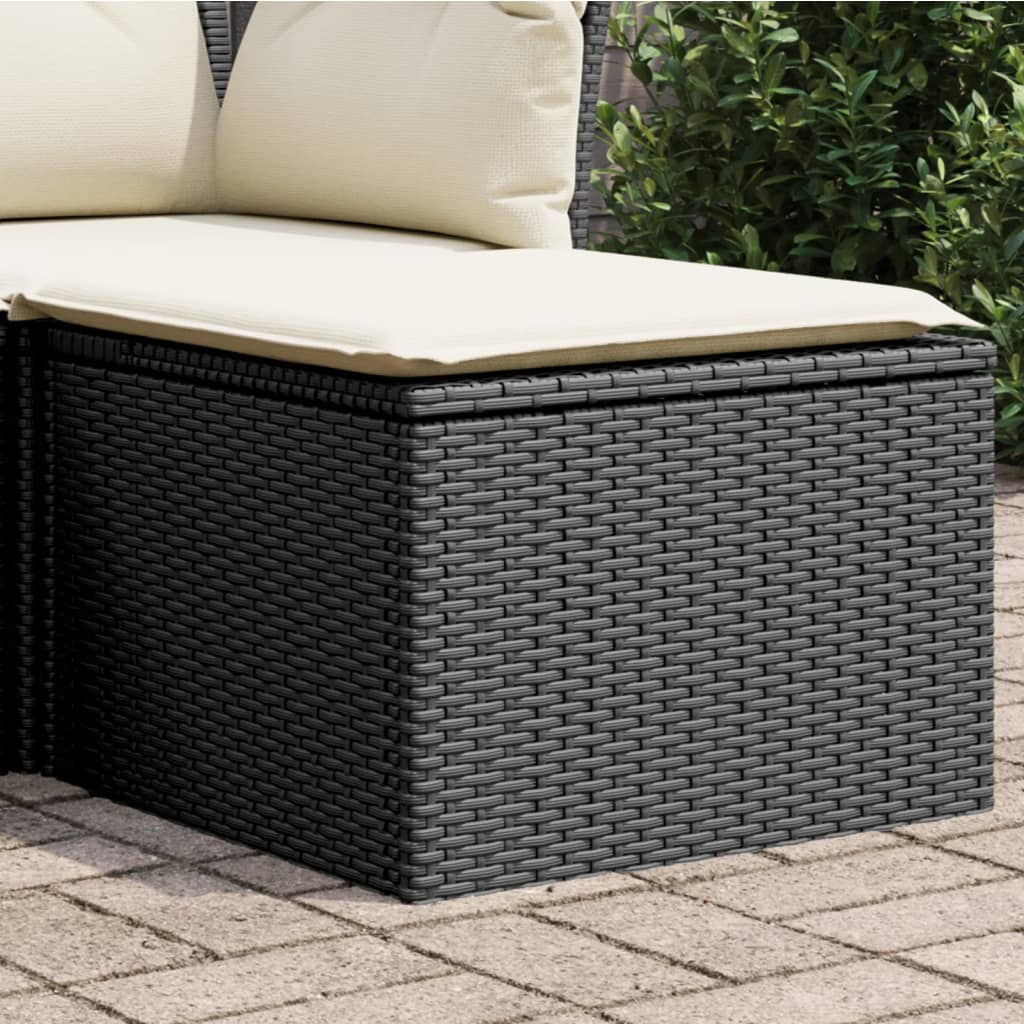 Tuinkruk met kussen 55x55x37 cm poly rattan zwart is nu te koop bij PeponiXL, paradijselijk wonen!