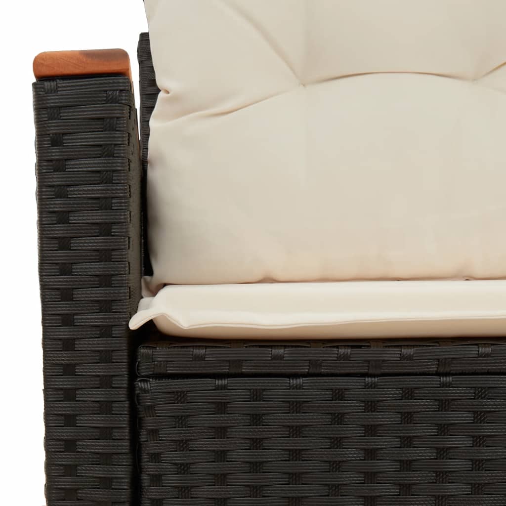 Tuinbank 2-zits met kussens poly rattan zwart is nu te koop bij PeponiXL, paradijselijk wonen!