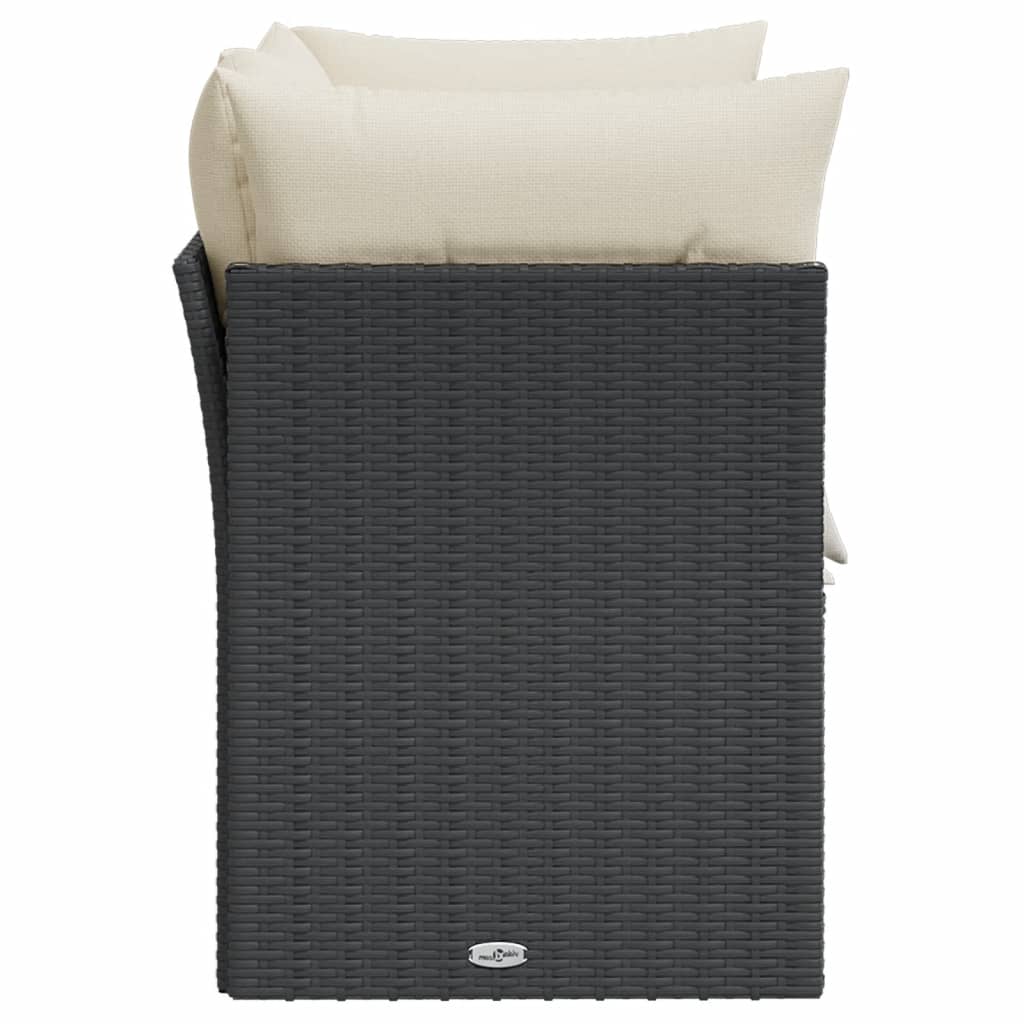 Tuinbank 2-zits met kussens poly rattan zwart is nu te koop bij PeponiXL, paradijselijk wonen!