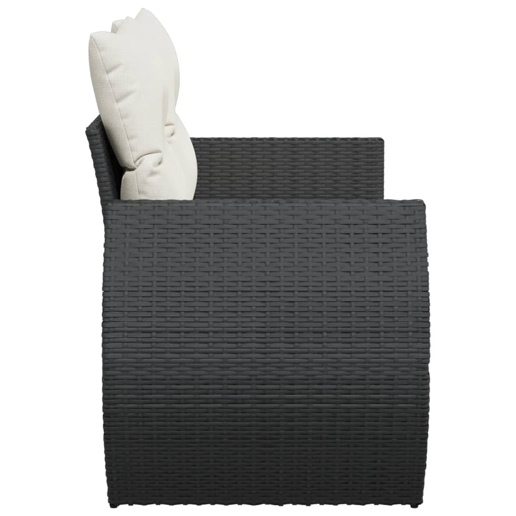 Tuinbank 2-zits met kussens poly rattan zwart is nu te koop bij PeponiXL, paradijselijk wonen!