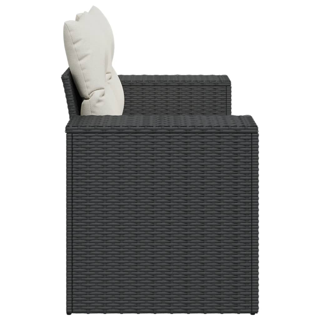Tuinbank 2-zits met kussens poly rattan zwart is nu te koop bij PeponiXL, paradijselijk wonen!
