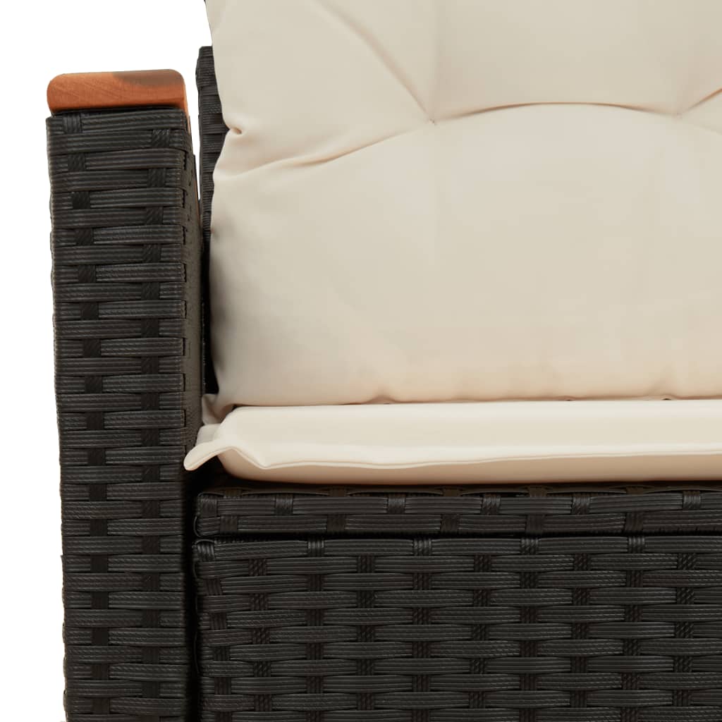 Tuinbank 2-zits met kussens poly rattan zwart is nu te koop bij PeponiXL, paradijselijk wonen!