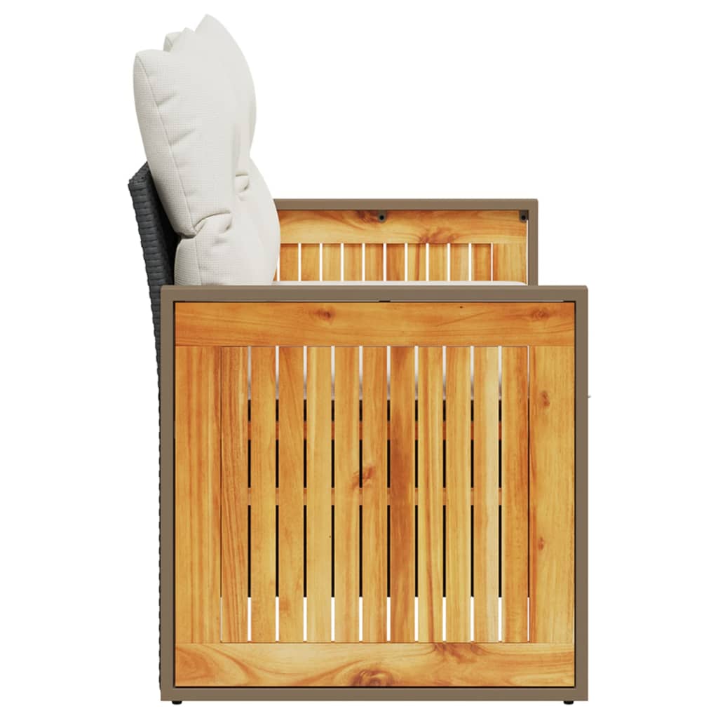 Tuinbank 2-zits met kussens poly rattan zwart is nu te koop bij PeponiXL, paradijselijk wonen!