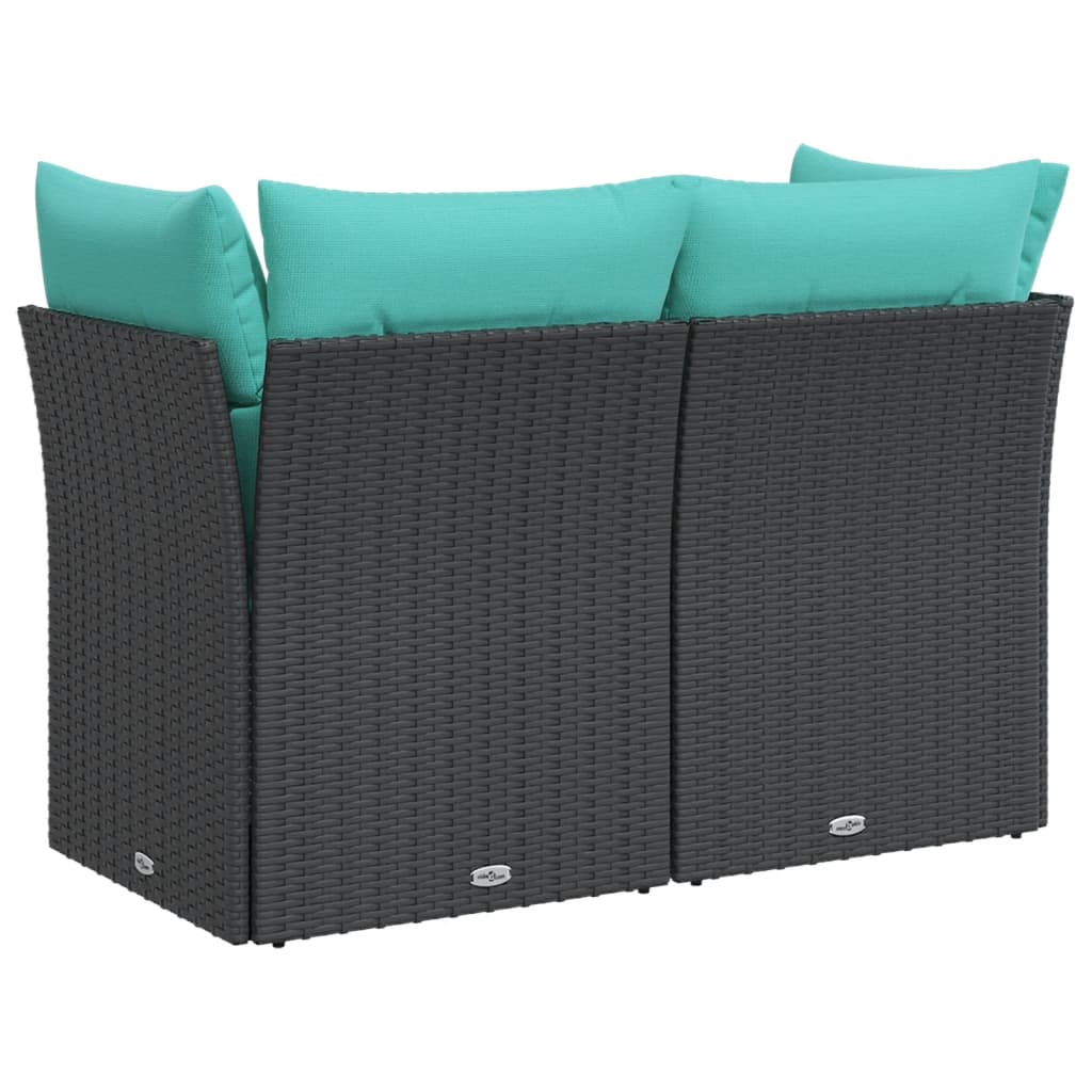 Tuinbank 2-zits met kussens poly rattan zwart is nu te koop bij PeponiXL, paradijselijk wonen!