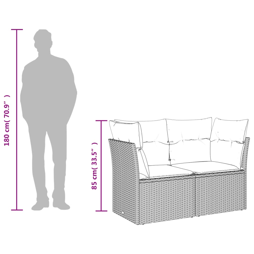 Tuinbank 2-zits met kussens poly rattan zwart is nu te koop bij PeponiXL, paradijselijk wonen!