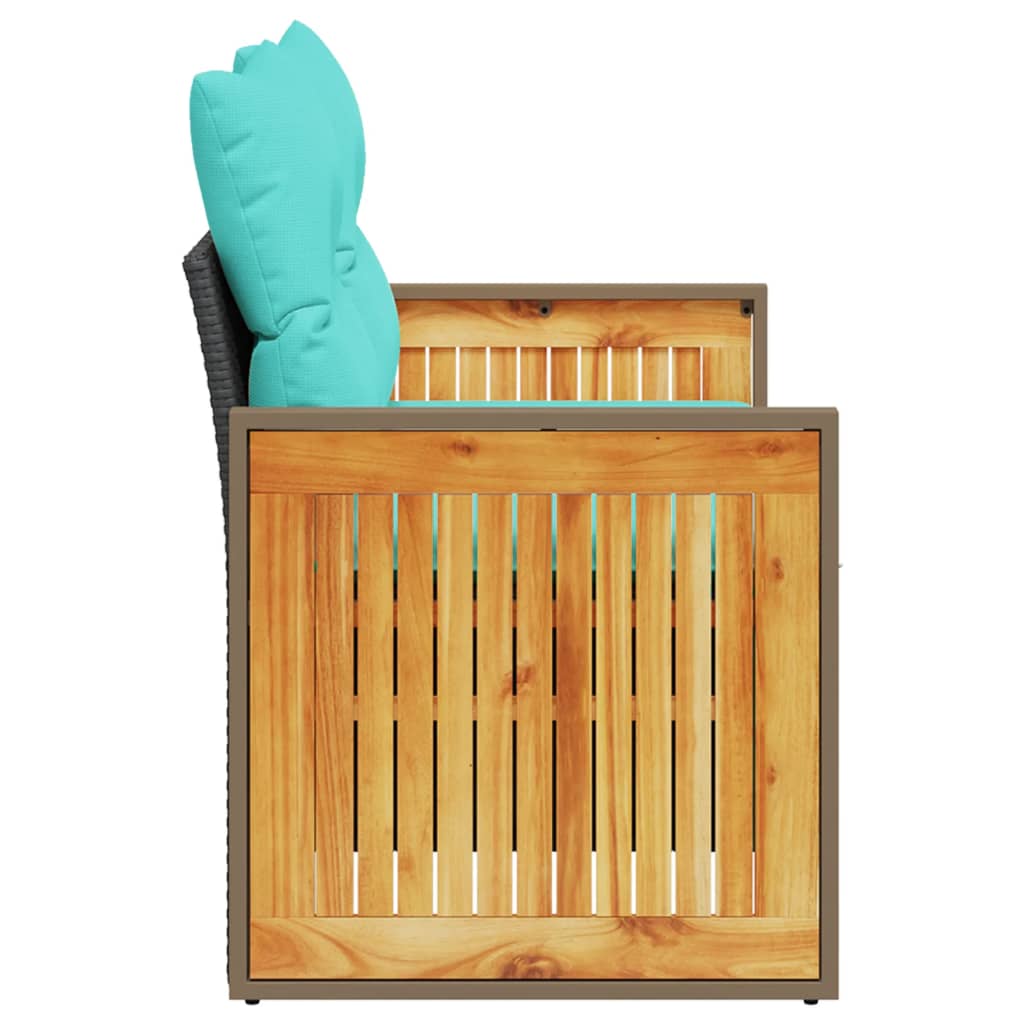Tuinbank met kussens 2-zits poly rattan zwart is nu te koop bij PeponiXL, paradijselijk wonen!