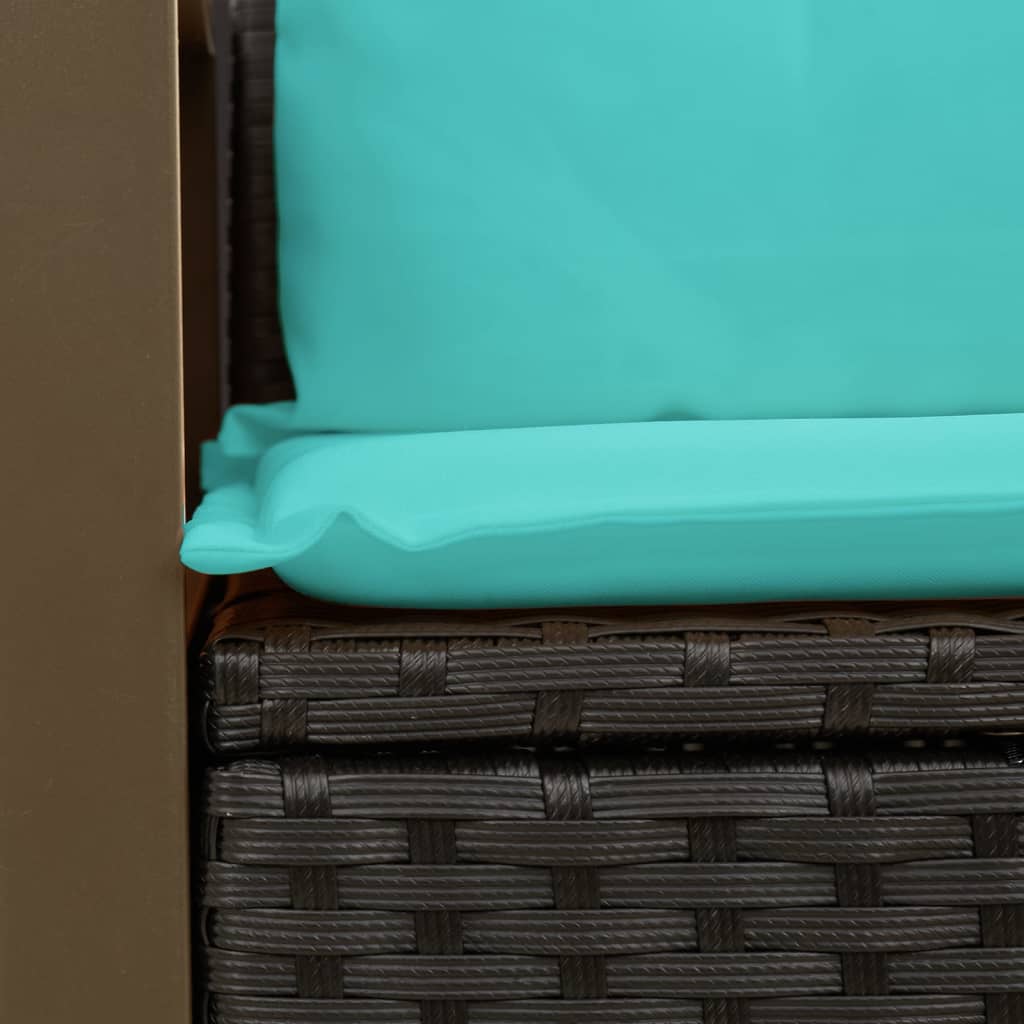 Tuinbank met kussens 2-zits poly rattan zwart is nu te koop bij PeponiXL, paradijselijk wonen!