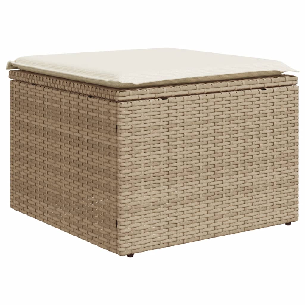 Tuinkruk met kussen 55x55x37 cm poly rattan beige is nu te koop bij PeponiXL, paradijselijk wonen!