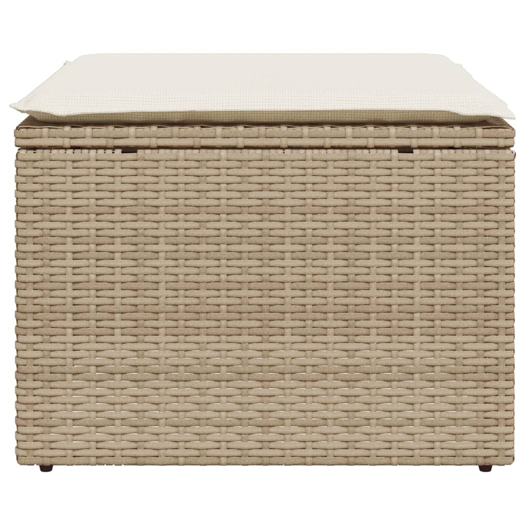 Tuinkruk met kussen 55x55x37 cm poly rattan beige is nu te koop bij PeponiXL, paradijselijk wonen!