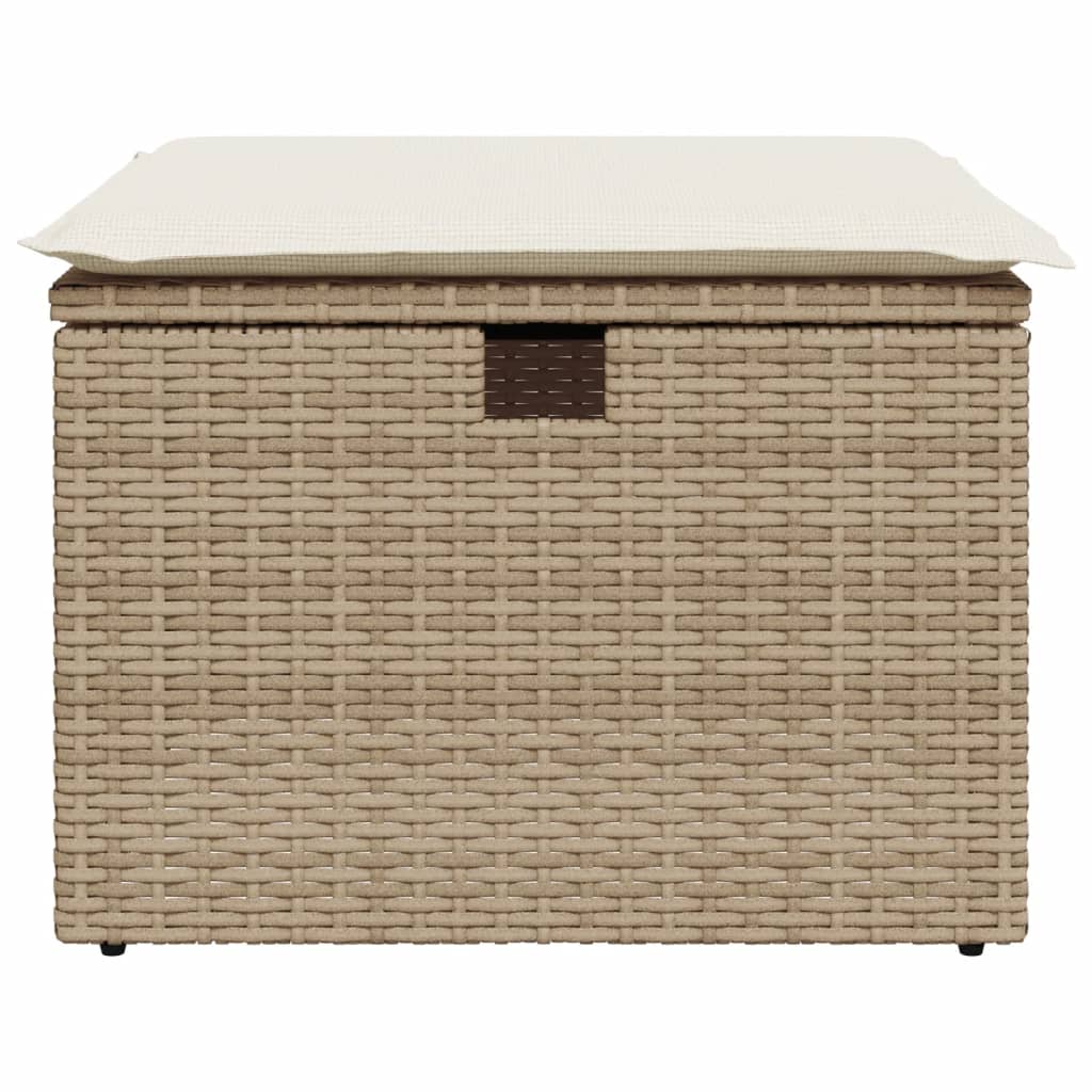 Tuinkruk met kussen 55x55x37 cm poly rattan beige is nu te koop bij PeponiXL, paradijselijk wonen!