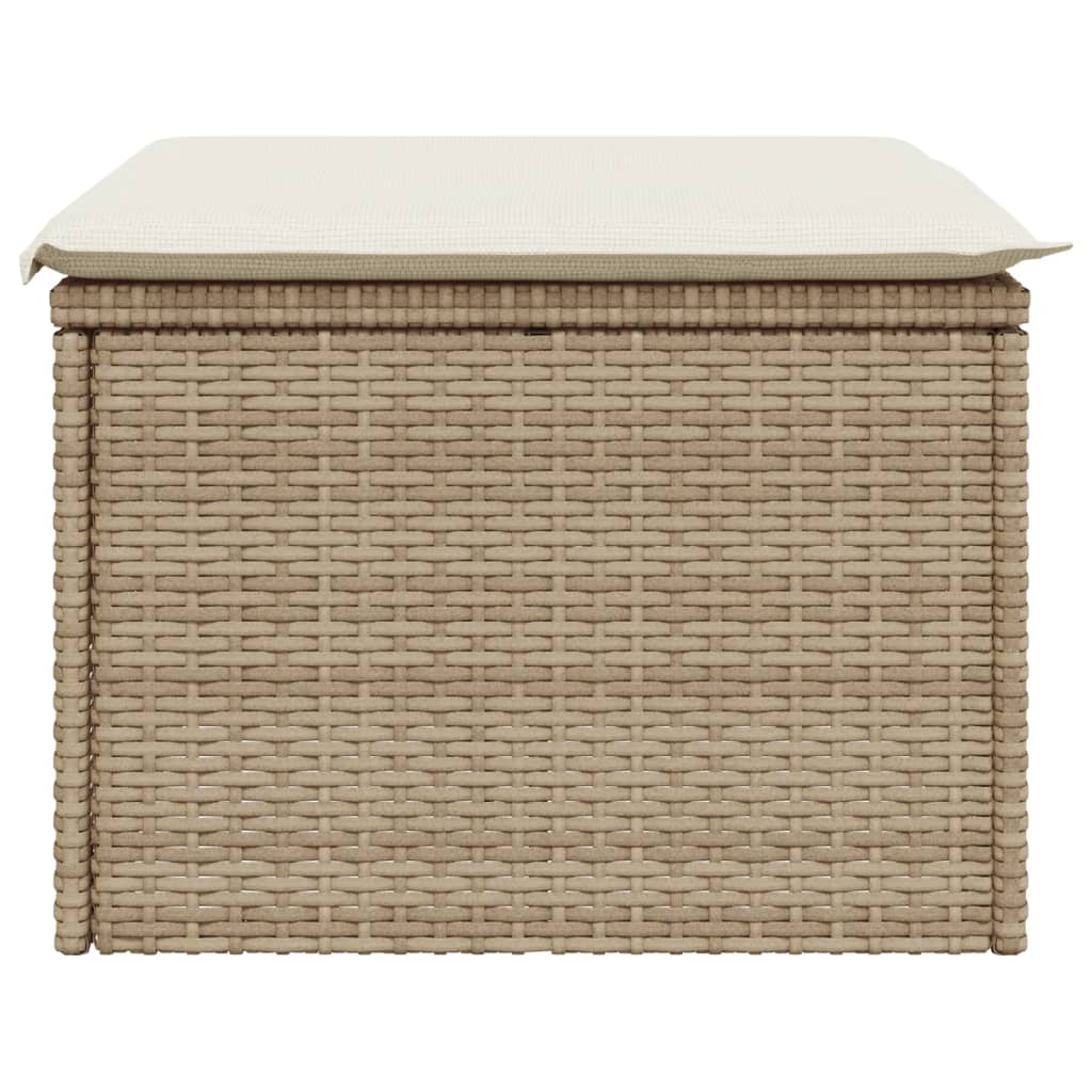 Tuinkruk met kussen 55x55x37 cm poly rattan beige is nu te koop bij PeponiXL, paradijselijk wonen!
