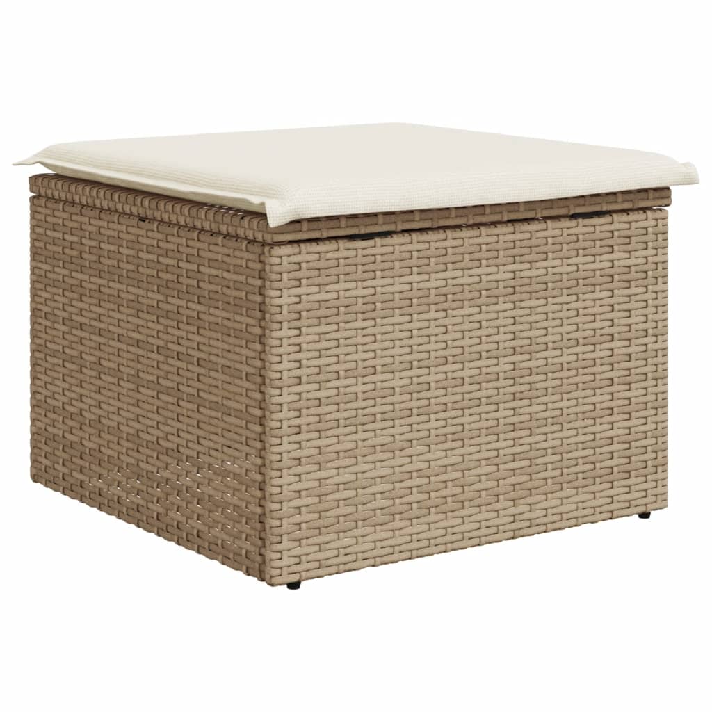 Tuinkruk met kussen 55x55x37 cm poly rattan beige is nu te koop bij PeponiXL, paradijselijk wonen!