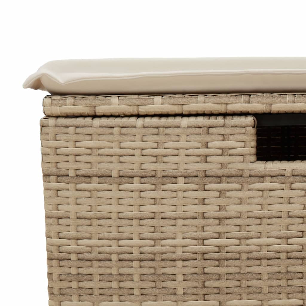 Tuinkruk met kussen 55x55x37 cm poly rattan beige is nu te koop bij PeponiXL, paradijselijk wonen!