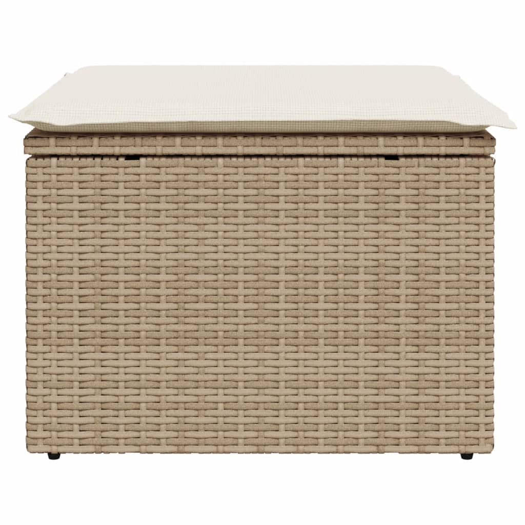 Tuinkruk met kussen 55x55x37 cm poly rattan beige is nu te koop bij PeponiXL, paradijselijk wonen!