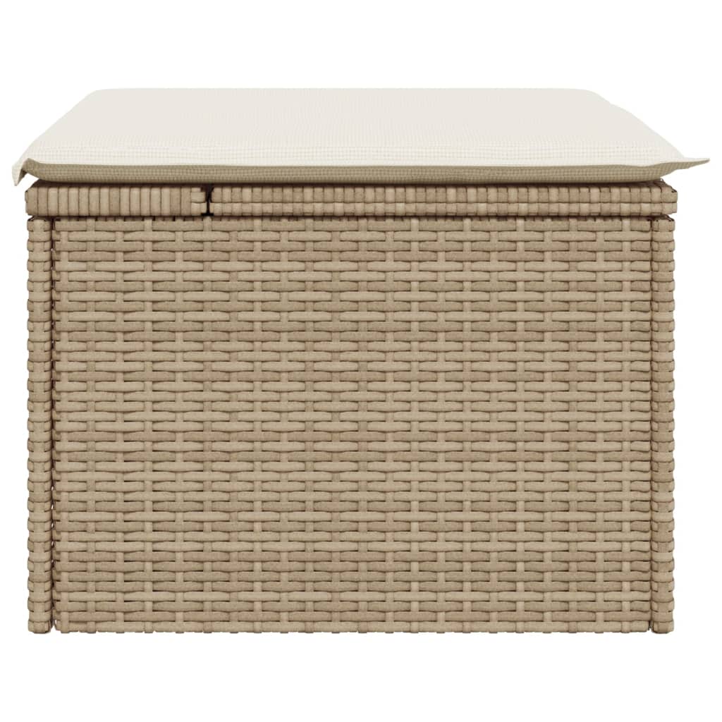 Tuinkruk met kussen 55x55x37 cm poly rattan beige is nu te koop bij PeponiXL, paradijselijk wonen!
