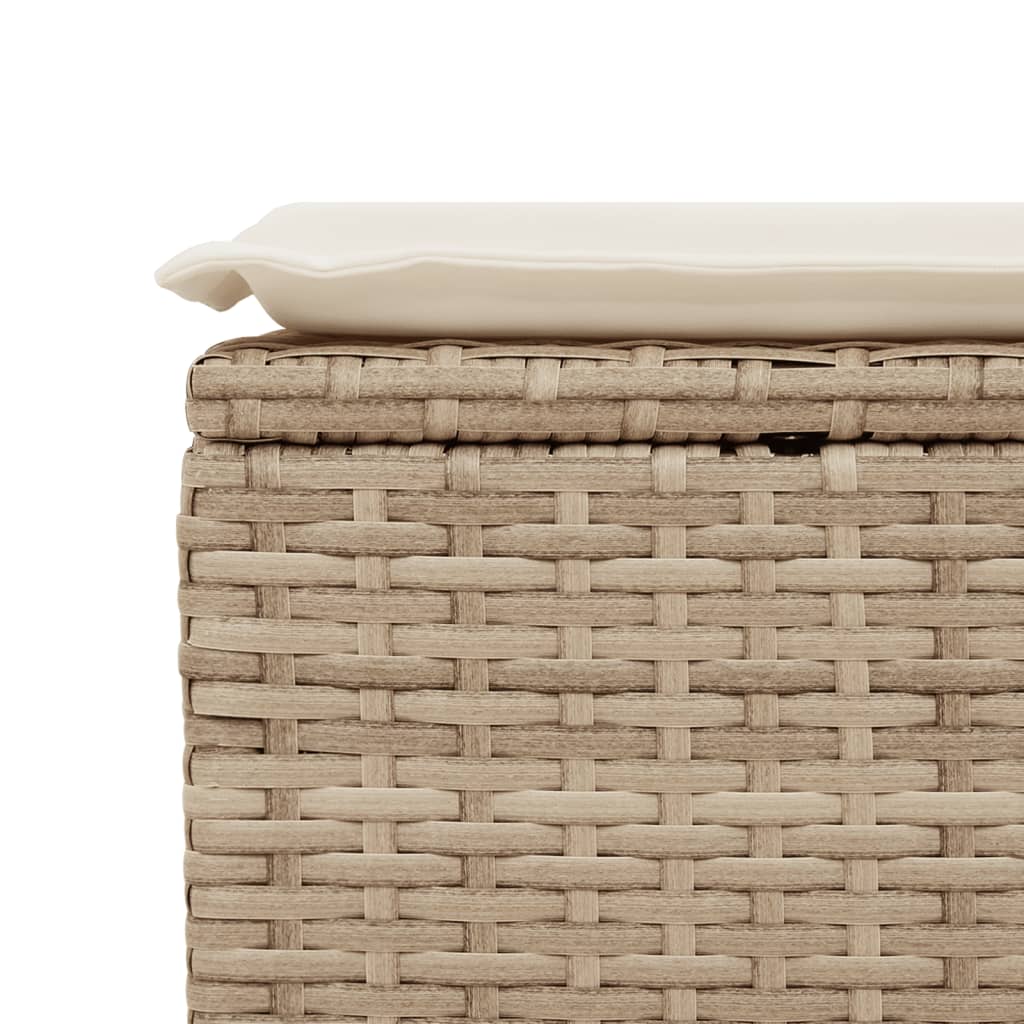 Tuinkruk met kussen 55x55x37 cm poly rattan beige is nu te koop bij PeponiXL, paradijselijk wonen!