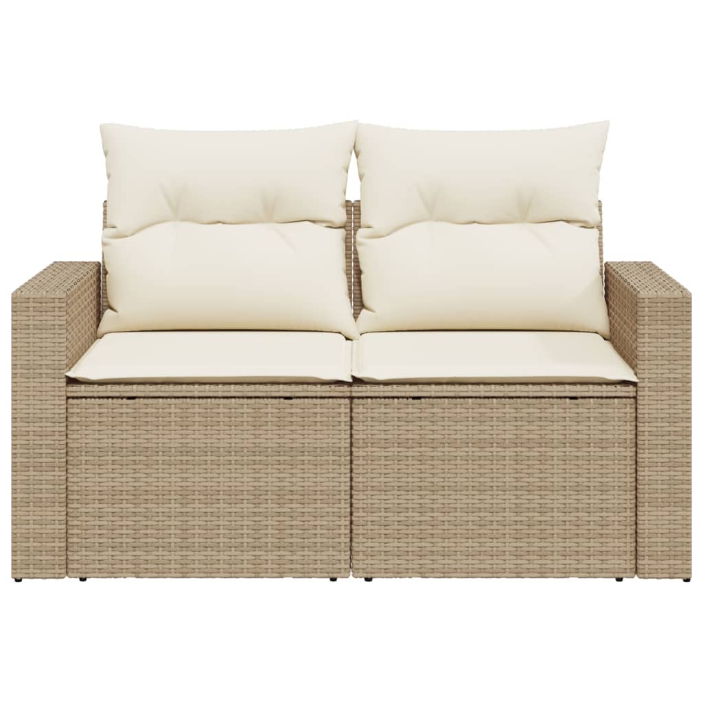 Tuinbank 2-zits met kussens poly rattan beige is nu te koop bij PeponiXL, paradijselijk wonen!