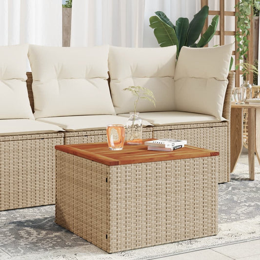 Tuintafel 55x55x37 cm poly rattan en acaciahout beige is nu te koop bij PeponiXL, paradijselijk wonen!