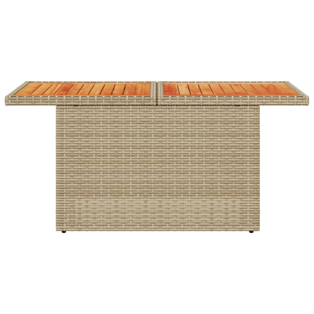 Tuintafel 100x55x73 cm poly rattan en acaciahout beige is nu te koop bij PeponiXL, paradijselijk wonen!