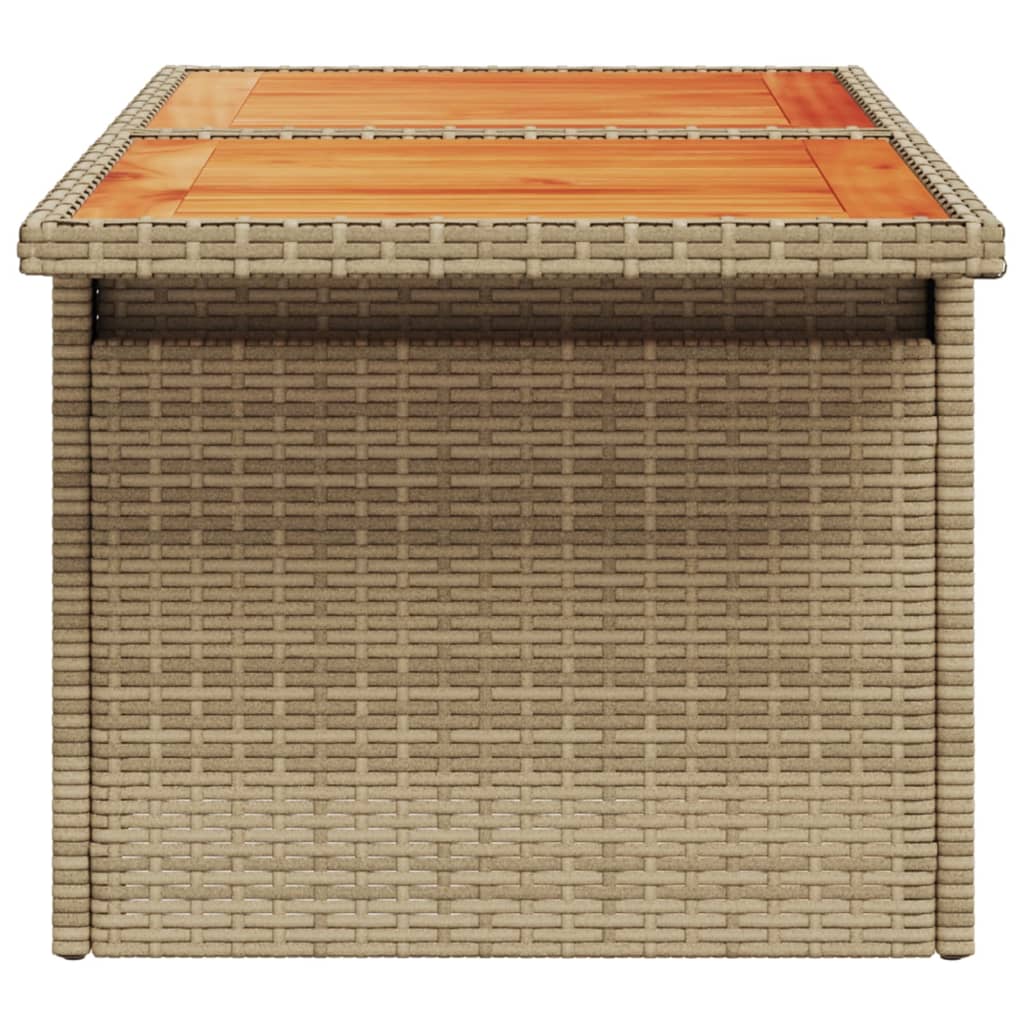 Tuintafel 100x55x73 cm poly rattan en acaciahout beige is nu te koop bij PeponiXL, paradijselijk wonen!