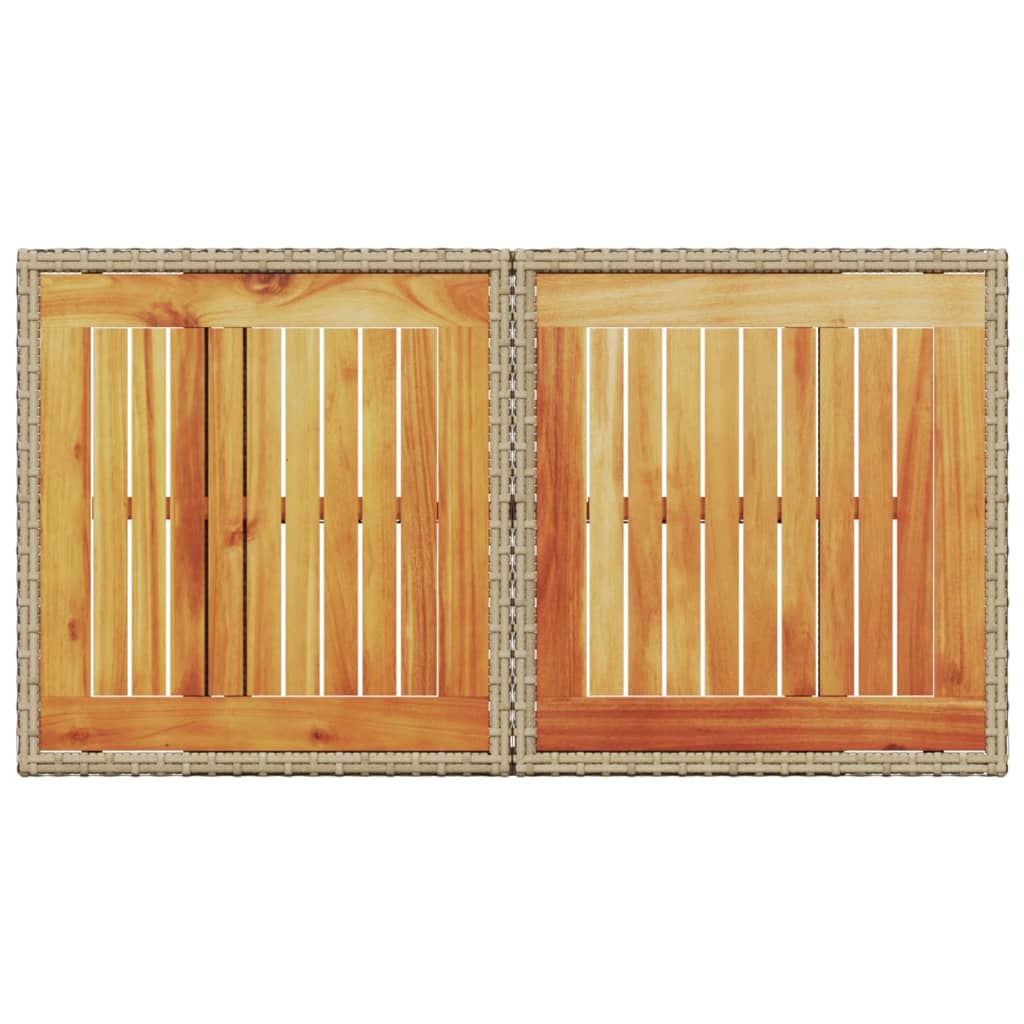 Tuintafel 100x55x73 cm poly rattan en acaciahout beige is nu te koop bij PeponiXL, paradijselijk wonen!