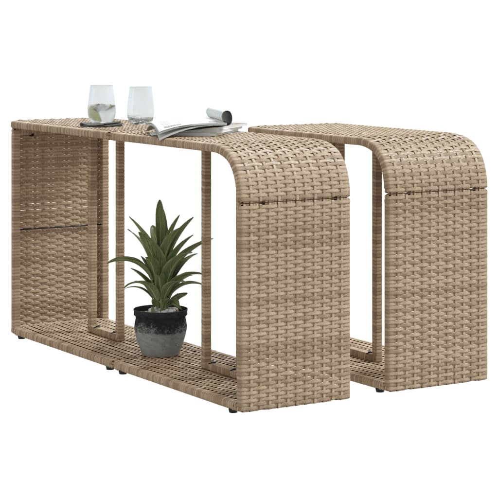 Opbergschappen 2 st poly rattan beige is nu te koop bij PeponiXL, paradijselijk wonen!
