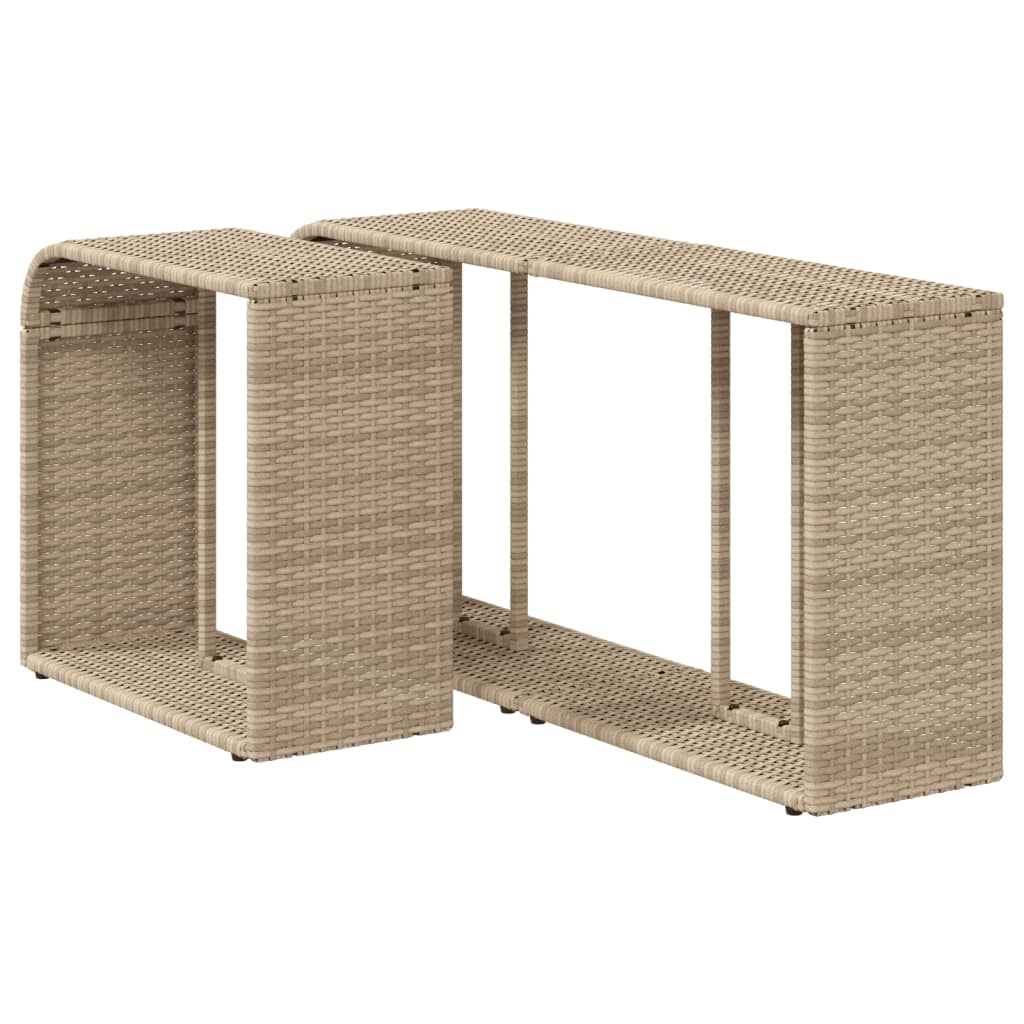 Opbergschappen 2 st poly rattan beige is nu te koop bij PeponiXL, paradijselijk wonen!