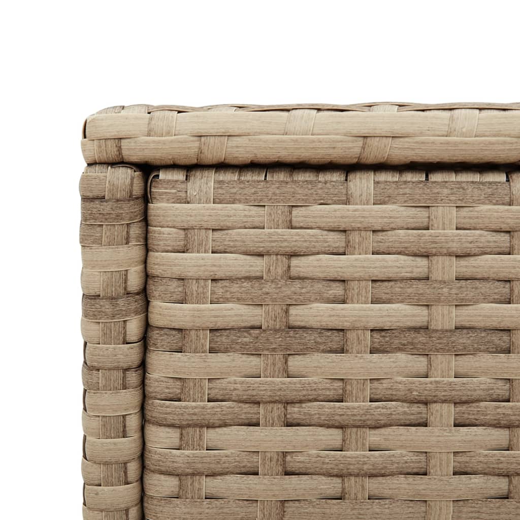 Tuinbijzettafel met glazen blad 58x27,5x55 cm poly rattan beige is nu te koop bij PeponiXL, paradijselijk wonen!