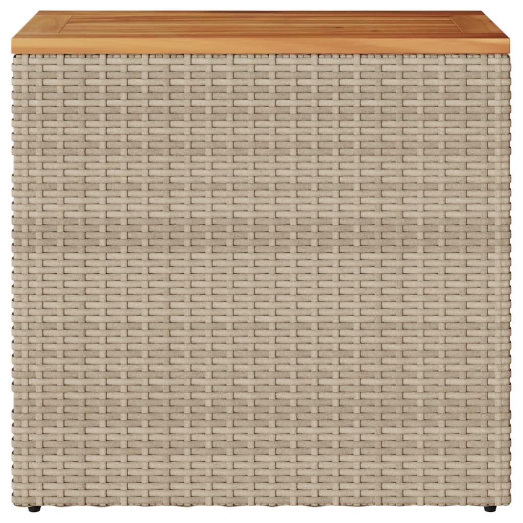 Tuinbijzettafel met houten blad 58x27,5x55 cm poly rattan beige is nu te koop bij PeponiXL, paradijselijk wonen!