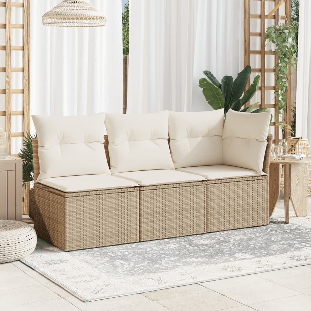 Tuinstoel zonder armleuning met kussens poly rattan beige is nu te koop bij PeponiXL, paradijselijk wonen!