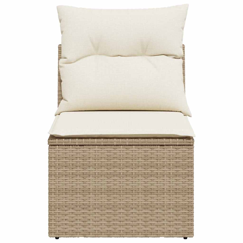 Tuinstoel zonder armleuning met kussens poly rattan beige is nu te koop bij PeponiXL, paradijselijk wonen!