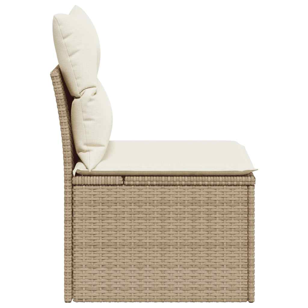 Tuinstoel zonder armleuning met kussens poly rattan beige is nu te koop bij PeponiXL, paradijselijk wonen!