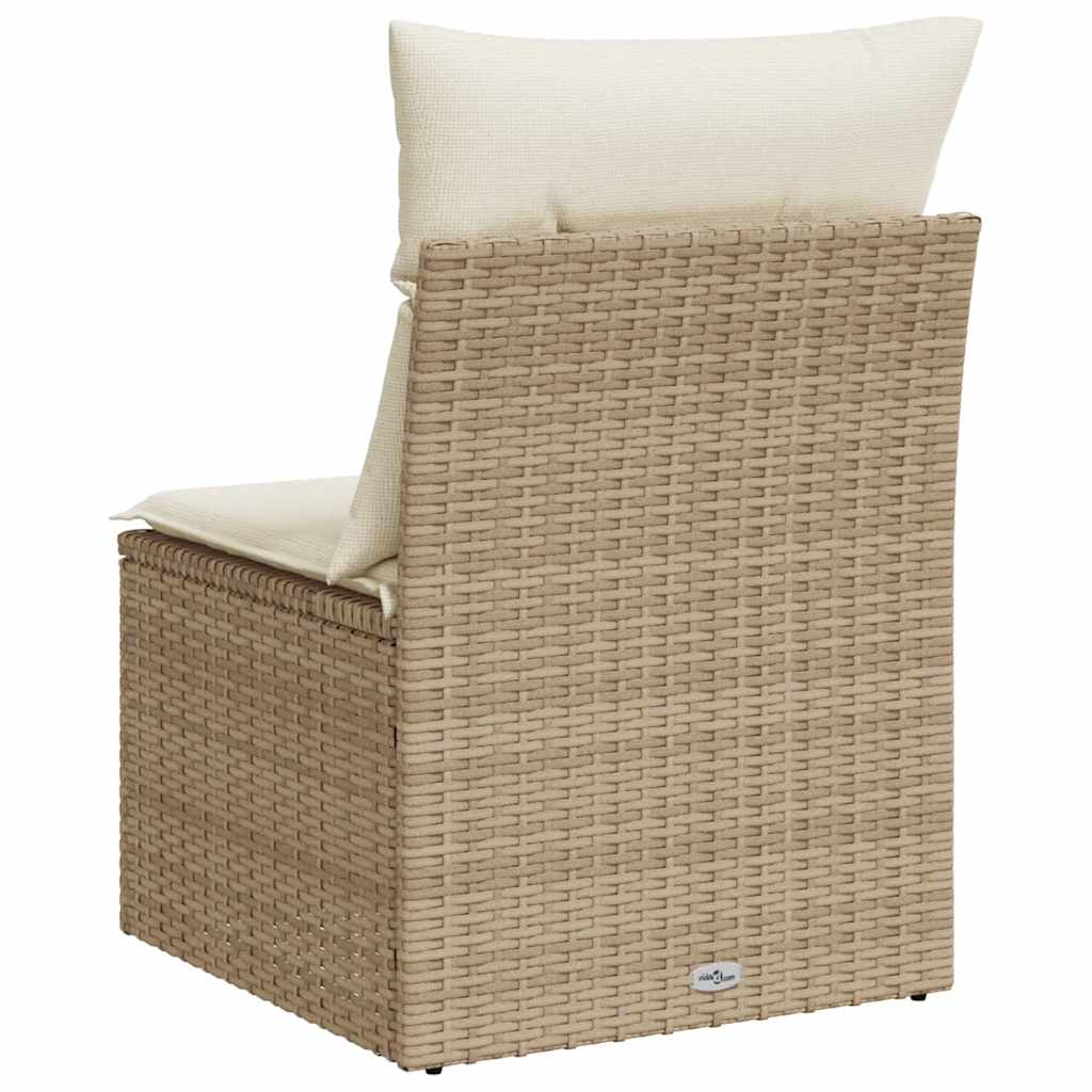 Tuinstoel zonder armleuning met kussens poly rattan beige is nu te koop bij PeponiXL, paradijselijk wonen!
