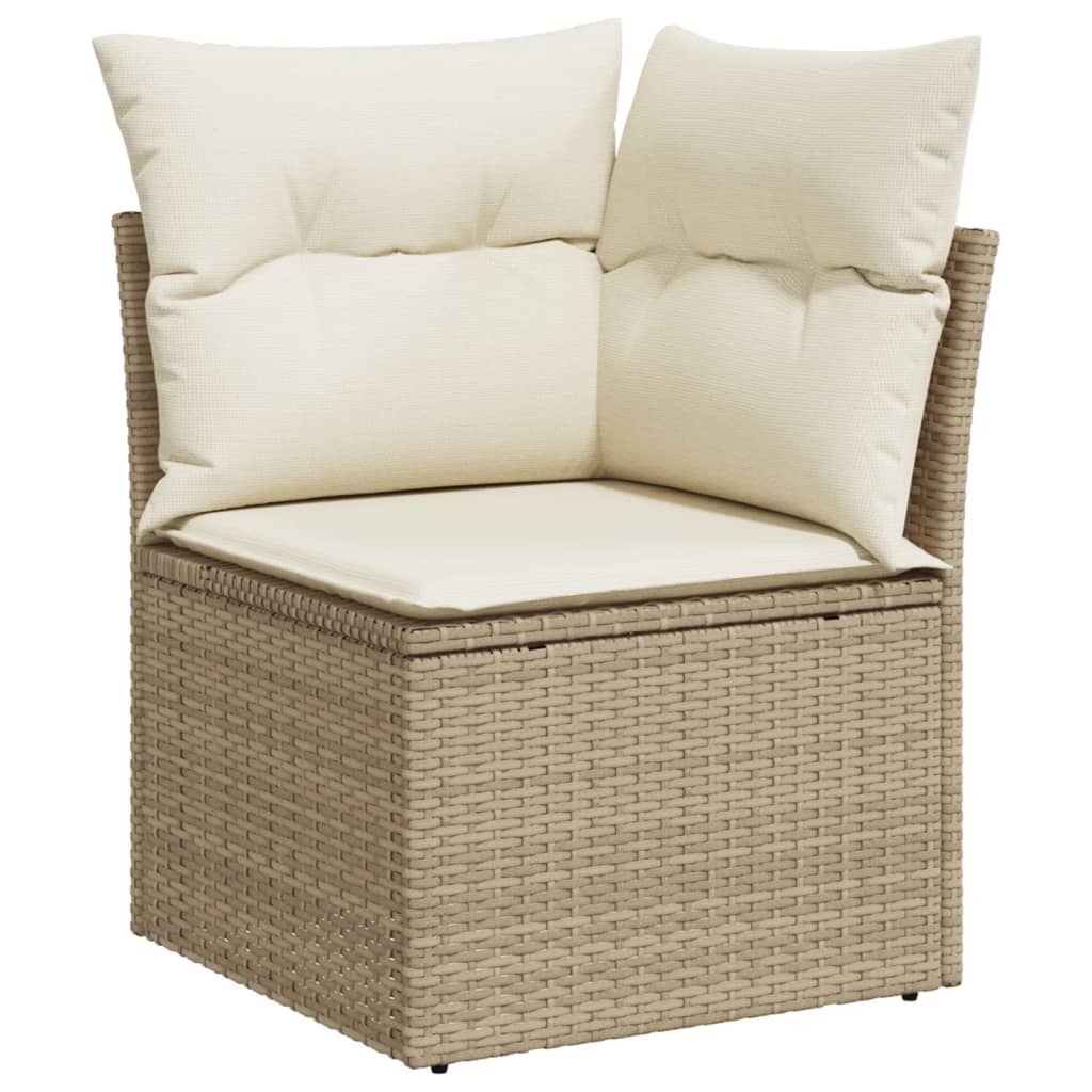 Tuinhoekbank met kussens poly rattan beige is nu te koop bij PeponiXL, paradijselijk wonen!