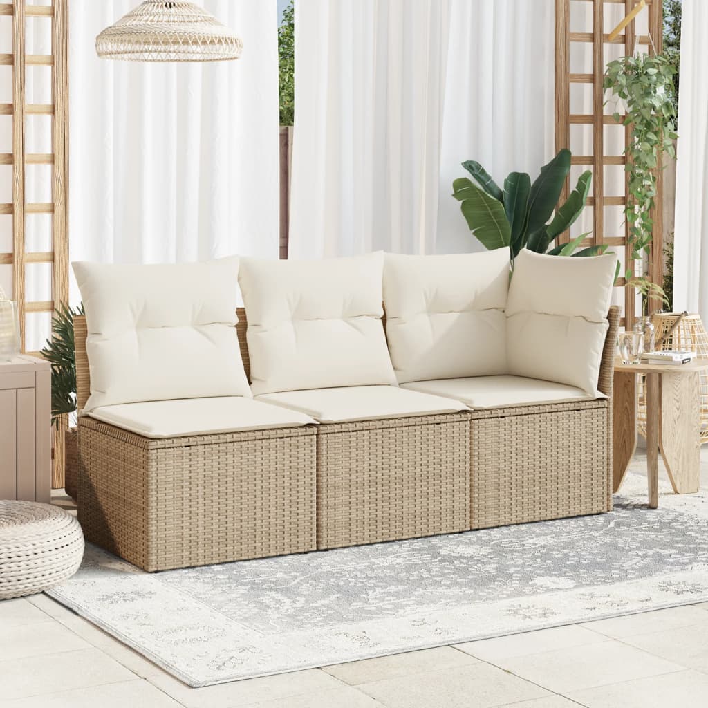 Tuinhoekbank met kussens poly rattan beige is nu te koop bij PeponiXL, paradijselijk wonen!