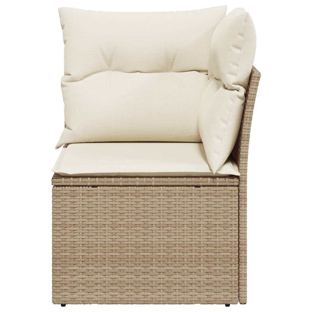 Tuinhoekbank met kussens poly rattan beige is nu te koop bij PeponiXL, paradijselijk wonen!