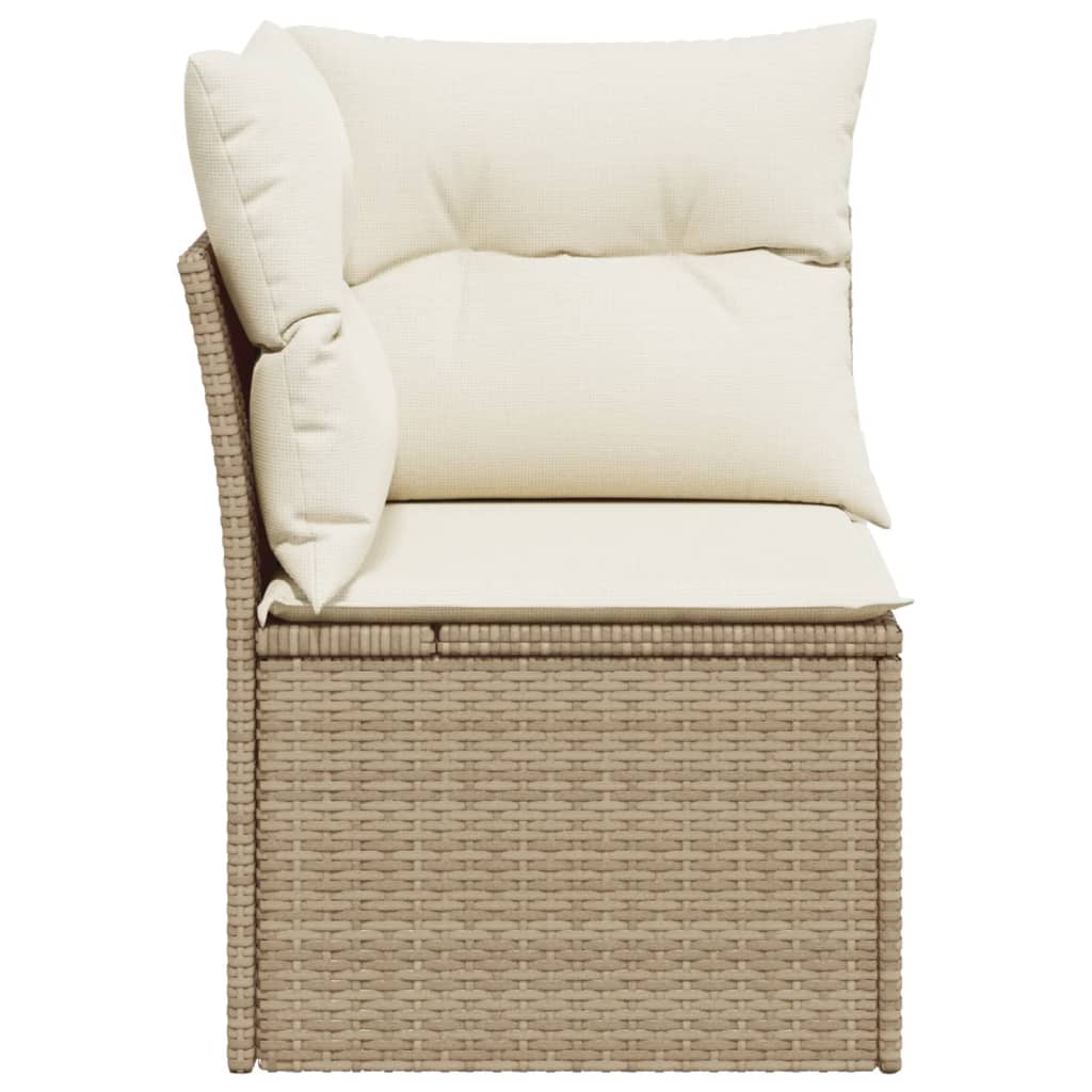 Tuinhoekbank met kussens poly rattan beige is nu te koop bij PeponiXL, paradijselijk wonen!